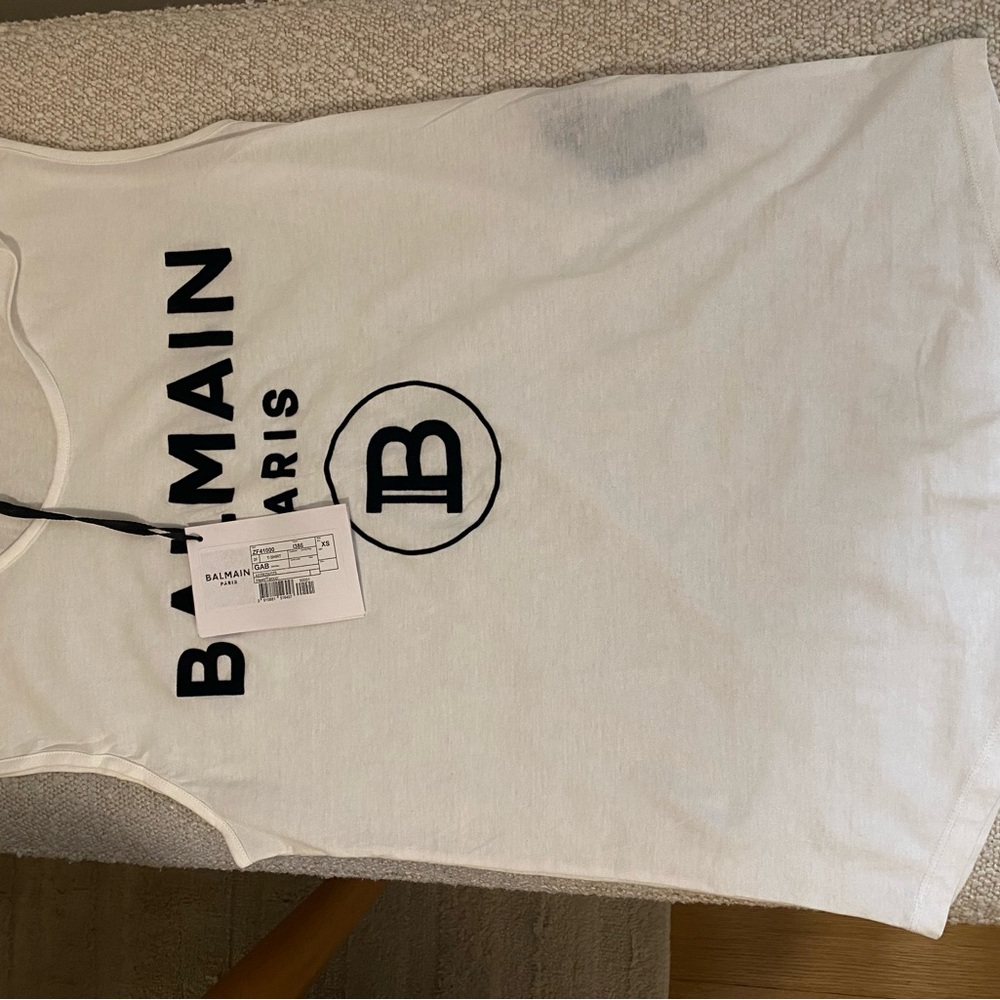 Balmain White Sleeveless Top